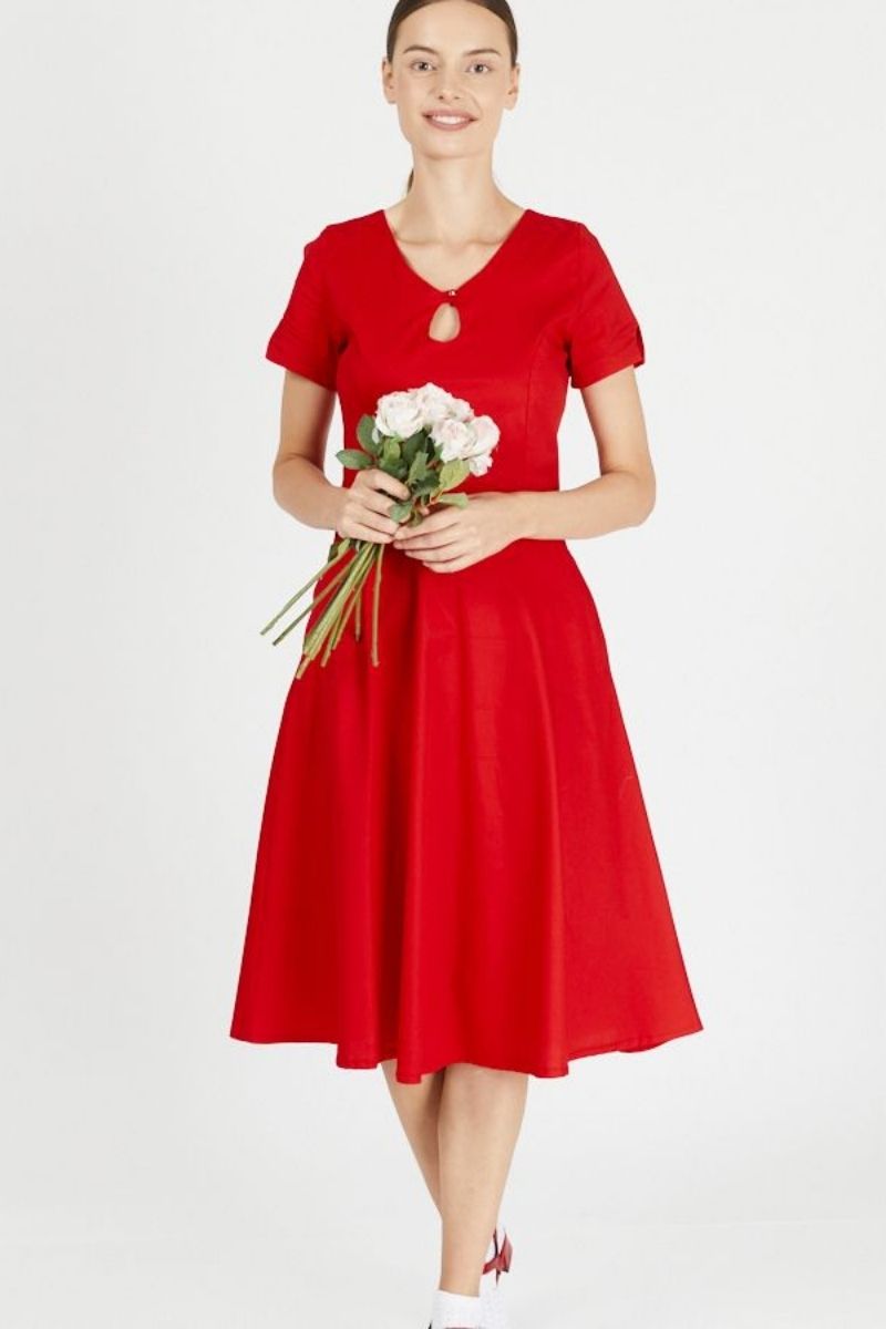 שמלת מריל בצבע אדום