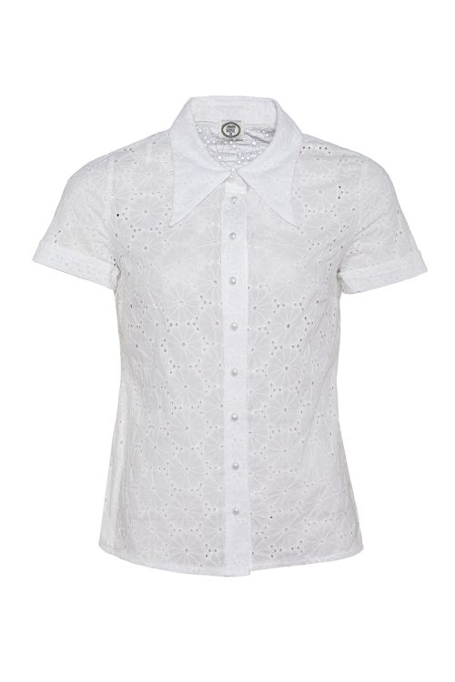 חולצת אסיה צבע לבן ריקמה