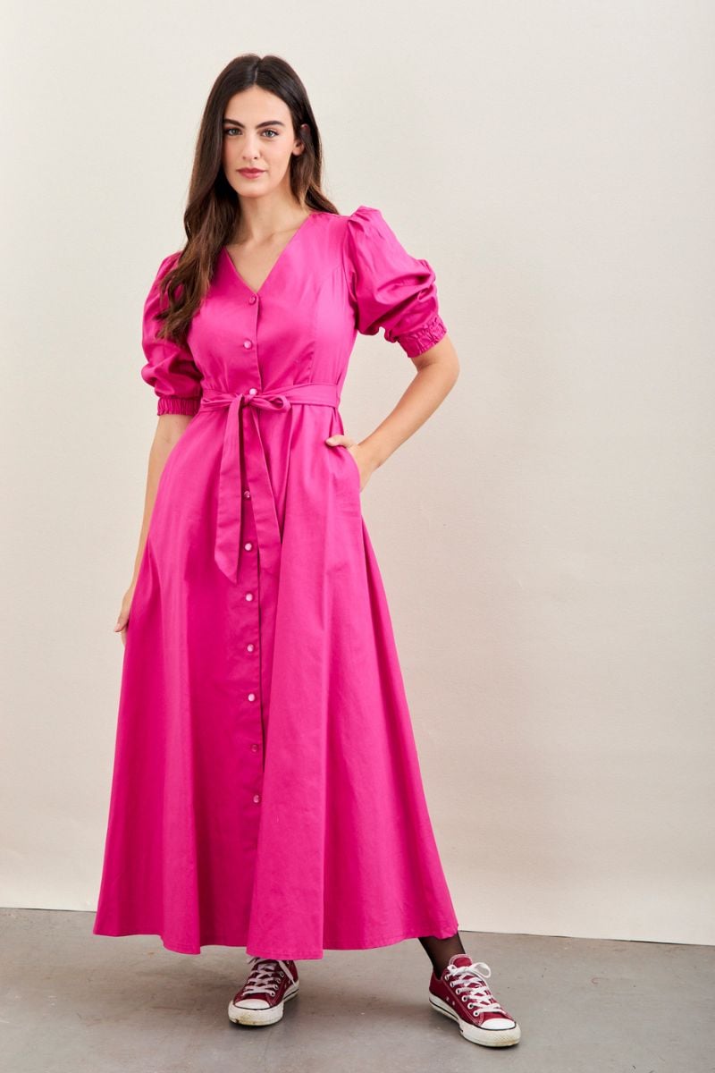 שמלת טימור בצבע פוקסיה