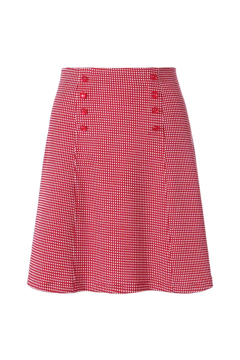 חצאית טינה בצבע לבן אדום