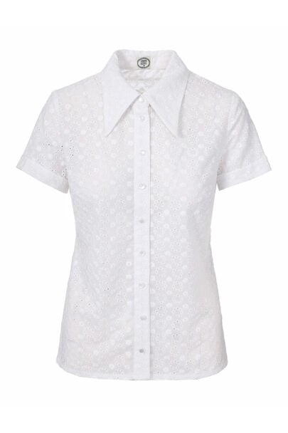 חולצת דני בצבע לבן ריקמה