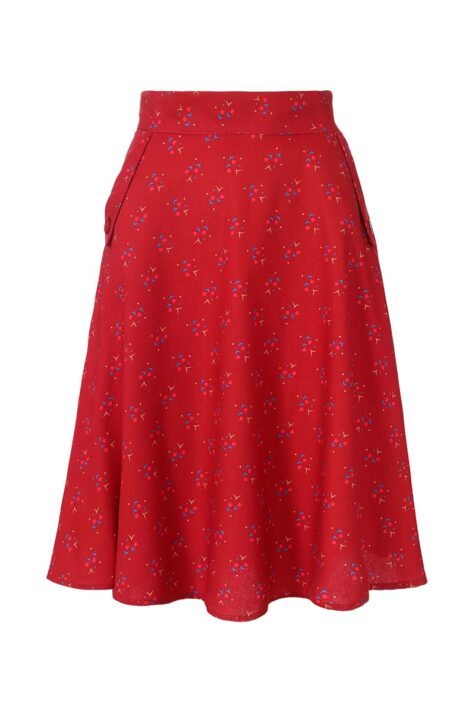 פקשוט - חצאית לוסי - אדום פרחים