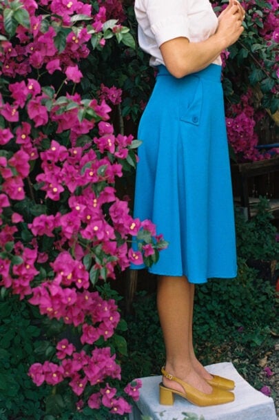 חצאית סוזי בצבע כחול ים