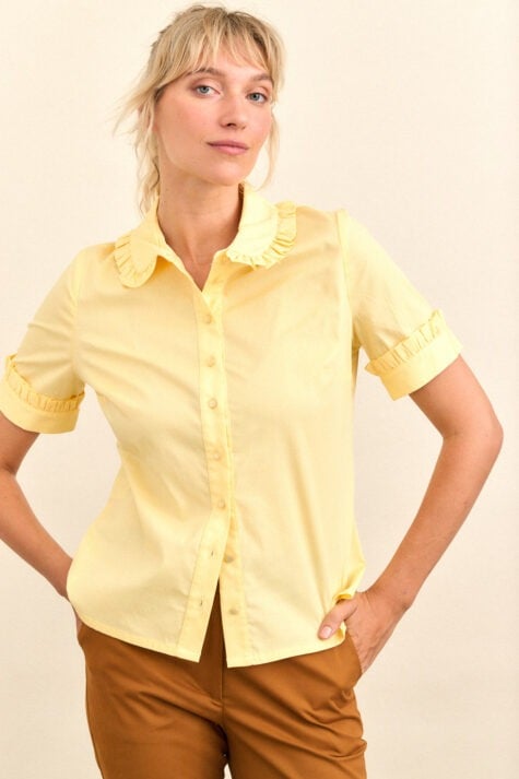 חולצת שלומית צהבהב מכנסי מייק חרדל (15)