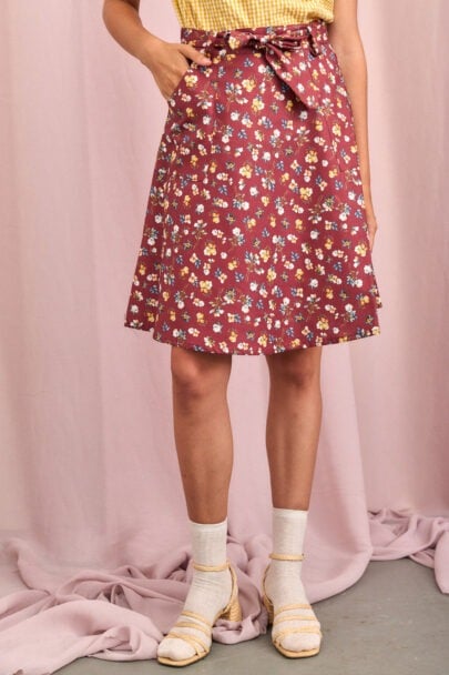 חצאית ריימונד בצבע בריק פרחים
