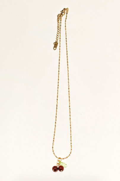 שרשרת דובדבנים בצבע זהב